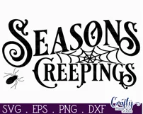 Vintage Farmhouse Halloween Svg Sign, Seasons Creepings Product Image 2