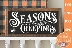 Vintage Farmhouse Halloween Svg Sign, Seasons Creepings Product Image 1