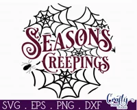 Farmhouse Halloween Svg Round Sign, Seasons Creepings Product Image 2