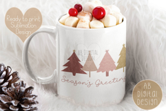 Modern Pink Christmas Trees PNG Sublimation Design Product Image 2