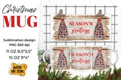 Rustic Christmas mug sublimation. Season's greetings PNG Product Image 1