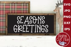 Seasons Greetings Christmas Farmhouse Sign Svg Product Image 1