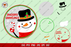 Christmas Round Sign Bundle SVG, Snowman Door Sign Product Image 4