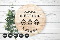 Round Christmas Sign | Seasons Greetings Svg Product Image 1