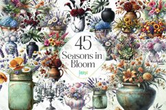 Seasons in Bloom Sublimation Clipart Product Image 1