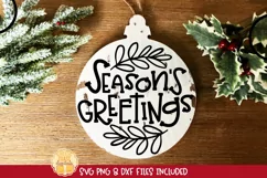 Season's Greetings | Christmas Ornament SVG for Rounds Product Image 1
