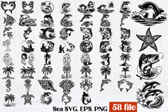 Ocean creature SVG | Sea animal silhouette SVG | Dolphin SVG Product Image 1