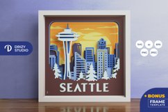 Seattle Skyline 3D Shadow Box - Seattle 3D Shadow Box Product Image 1