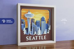 Seattle Skyline 3D Shadow Box - Seattle 3D Shadow Box Product Image 2
