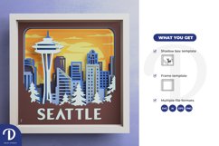 Seattle Skyline 3D Shadow Box - Seattle 3D Shadow Box Product Image 3