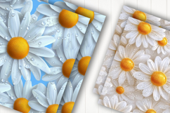 White Daisy Floral Digital Paper Product Image 2