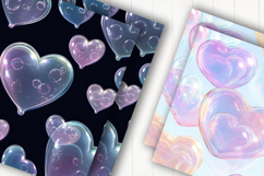 Pastel Bubble Hearts Digital Paper Product Image 2