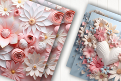 3D Floral Blossom Digital Paper Product Image 2