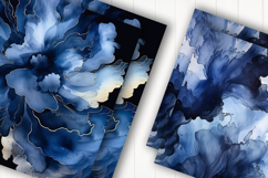 Navy Blue Marble Digital Paper Product Image 2