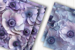 Blue Floral Blossom Digital Paper Product Image 2