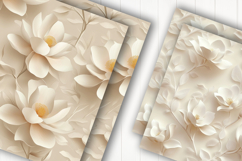 Cream Floral Blossom Digital Paper Product Image 2