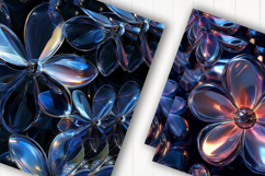 Shiny Dark Floral Digital Paper Product Image 2