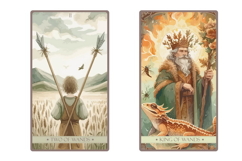 Watercolor 14 Tarot Card Suit of Wands Minor Arcana Bundle. Product Image 2