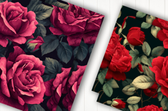 Dark Rose Bouquet Digital Paper Product Image 2