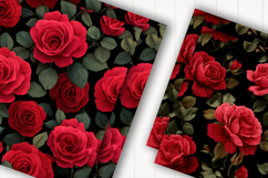 Red Rose Floral Digital Paper Product Image 2