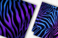 Blue Zebra Print Digital Paper Product Image 2