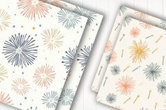 Colorful Fireworks White Digital Paper Product Image 2