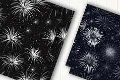 Black Fireworks Night Digital Paper Product Image 2