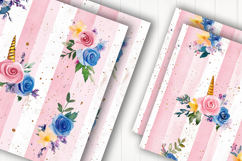 Unicorn Rose Pink Digital Paper Product Image 2