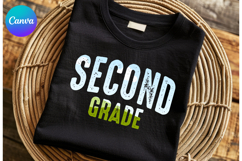 Second grade Canva Frame Back to school Teacher Shirt Design Product Image 1