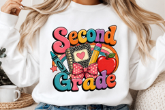 Second Grade Striped Back to School PNG Product Image 2
