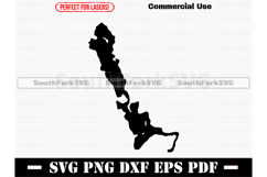 Second Lake Maine Map SVG PNG DXF EPS PDF Product Image 1