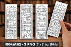 Secret Library Coloring Bookmark PNG Product Image 1