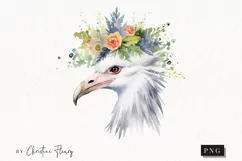 Secretary Bird With Flower Crown PNG | Spring PNG Product Image 1