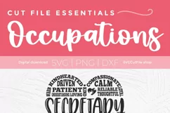 Secretary svg with subway art design - tall Pinterest image for pinning