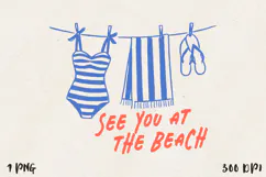 See you at thr beach, Swimsuit on the Line PNG, Sublimation Product Image 1