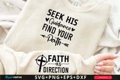 Faith As Direction Sleeve SVG, God SVG Design, Faith SVG Product Image 1