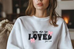You Are So Loved Coquette Bow SVG, Christian svg, John 3:16 Product Image 4
