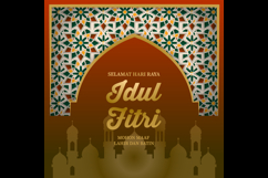 Selamat hari raya idul fitri celebration holiday banner conc Product Image 2
