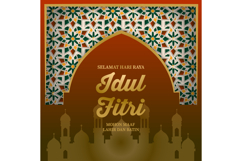 Selamat hari raya idul fitri celebration holiday banner conc Product Image 1