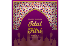 Selamat hari raya idul fitri celebration holiday banner grap Product Image 1