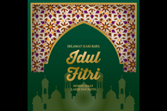 Selamat hari raya idul fitri celebration holiday banner prin Product Image 2
