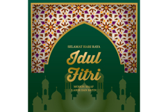 Selamat hari raya idul fitri celebration holiday banner prin Product Image 1