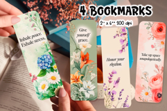 Self-Care Floral Bookmarks | Printable Mental Wellness Quote Product Image 1