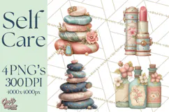Self Care Clipart PNG, Pastel Wellness Icons Product Image 1