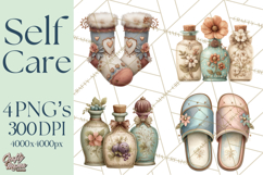 Self Care Clipart PNG, Pastel Wellness Icons Product Image 1