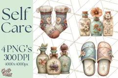 Self Care Clipart PNG, Pastel Wellness Icons Product Image 1