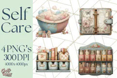 Self Care Clipart PNG, Pastel Wellness Icons Product Image 1