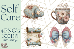 Self Care Clipart PNG, Pastel Wellness Icons Product Image 1