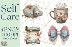 Self Care Clipart PNG, Pastel Wellness Icons Product Image 1