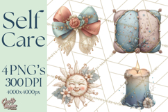 Self Care Clipart PNG, Pastel Wellness Icons Product Image 1